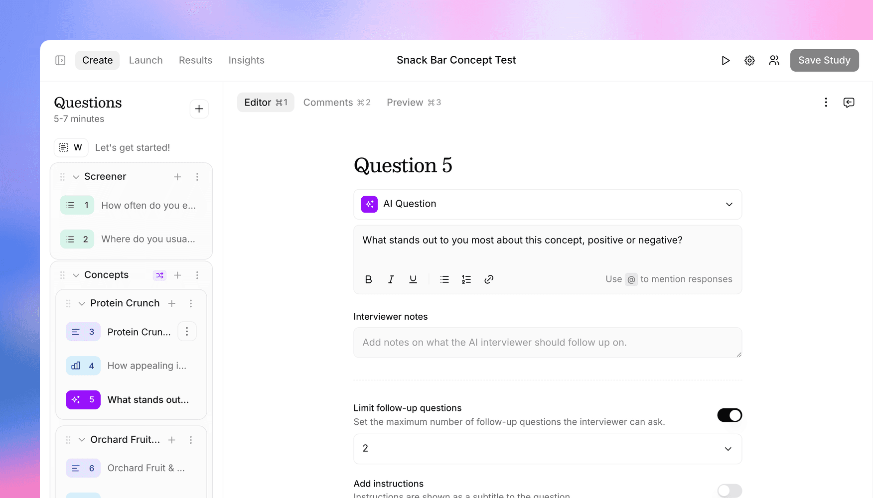 Introducing question groups: structure, randomize, and route your studies